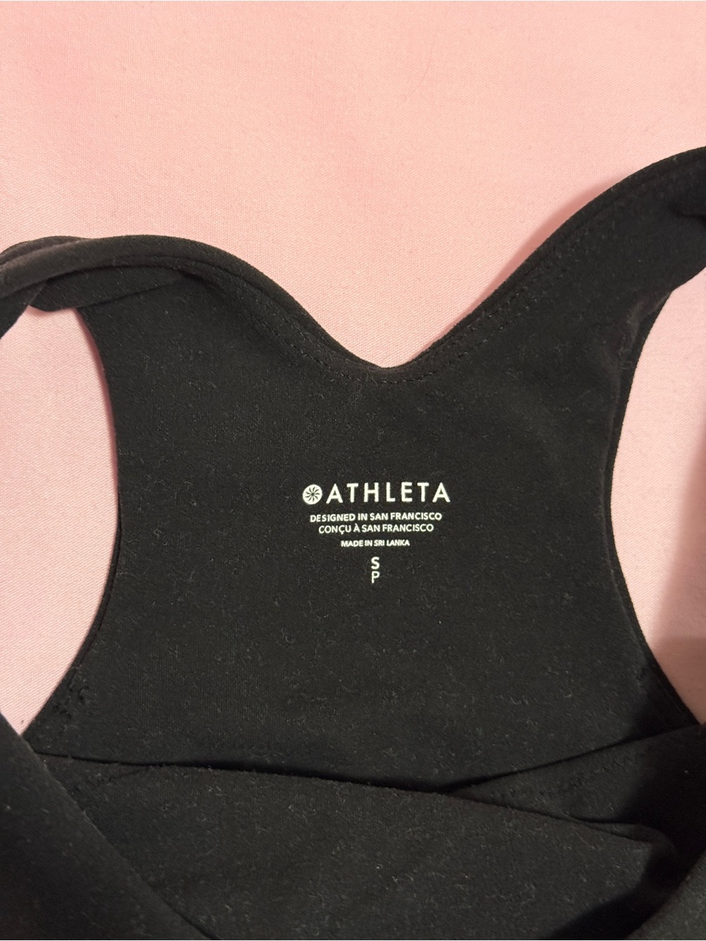 Athleta Women's Black Crop Tank Top / Sports Bra - Size Small - Fits A/B Cup - Picture 3 of 4